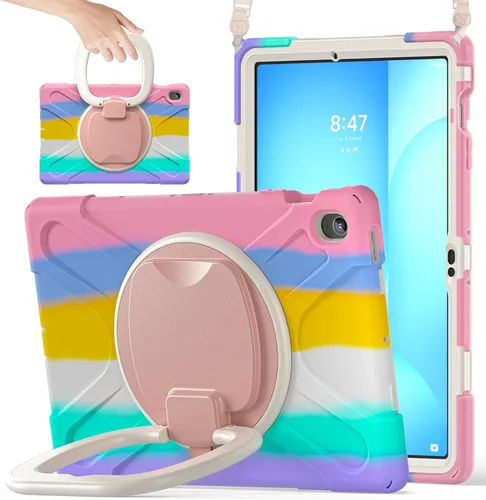 Miniatura 91 de 360 Rotation Case for Galaxy Tab ActivePro/Tab Active4 Pro/Active 5 Pro 10.1" Sturdy Cover Rotate Ring Stand Shoulder Carrying Strap Hand Strap