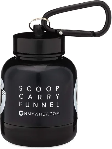 Miniatura 3 de OnMyWhey - Llavero de embudo de proteína en polvo y suplemento, contenedor portátil para el gimnasio, entrenamientos, fitness y viajes - Aprobado