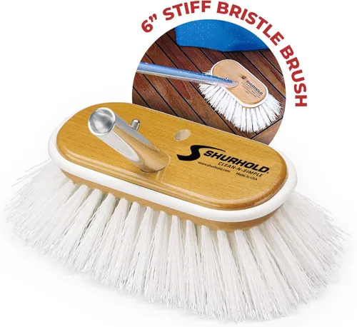 Miniatura 8 de Cepillo para escobillón Shurhold con cerdas suaves de nailon, color azul, Extra Stiff, White