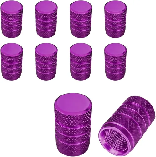 Miniatura 8 de Ziciner 5 PCS Tapas de Válvula de Neumático de Automóvil, Juego de Tapas de Aire de Aluminio, A Prueba de Polvo y Resistentes a la Corrosión, Púrpura