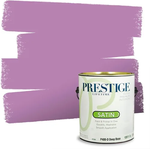 Miniatura 48 de PRESTIGE Pinturas de pintura interior e imprimación en uno, 1 galón, plano, combinación comparable de Sherwin Williams* Kimono Violet*