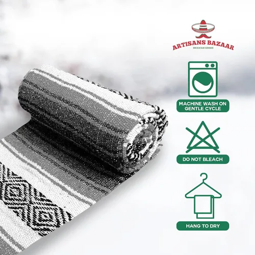 Miniatura 89 de Artisans Bazaar Poncho tradicional mexicano de Baja para hombres y mujeres, auténtico sarape de Gaban, manta de vaquero Pancho Jorongo