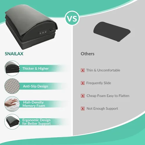 Miniatura 4 de Snailax Reposapiés Bajo el Escritorio para el Trabajo, Reposapiés Calefactado Bajo el Escritorio con Altura Ajustable de Doble Capa, Calentador