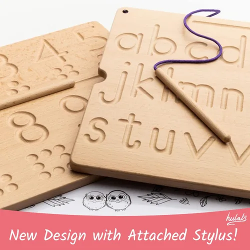 Miniatura 2 de Hulats Aprende a Escribir - Tablas de Trazado de Números y Letras para Niños de 3-5 años - Tableros de Aprendizaje de Alfabeto de Madera Montessori