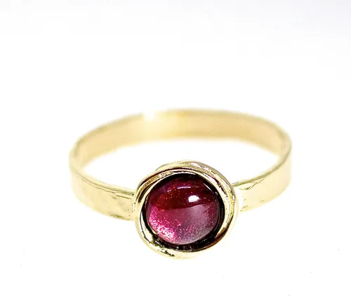 Miniatura 28 de Anillo de oro de piedras preciosas, anillo de piedra chapada en oro de 14 quilates, anillo de piedra apilable, anillo de oro de piedra pequeña