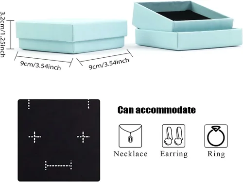 Miniatura 51 de Caja de regalo, caja de regalo, caja de regalo, 12 cajas de regalo cuadradas de cartón para joyas, caja de regalo de papel de cartón relleno