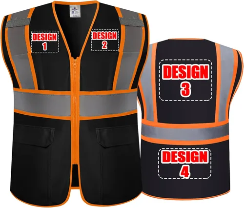 Miniatura 15 de Chalecos de seguridad con logotipo personalizado (S, M, L, XL, 2XL, 3XL, 4XL) Chalecos de seguridad reflectantes de alta visibilidad Clase 2