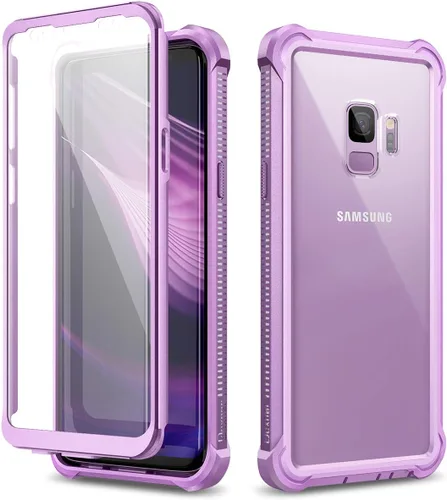 Dexnor Funda para Galaxy S9 con protector de pantalla transparente de grado militar, resistente 360, cuerpo completo, a prueba de golpes, carcasa