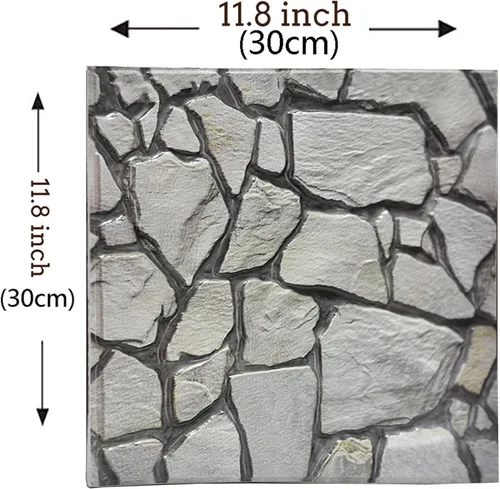 Miniatura 2 de Paneles de pared 3D de piedra sintética para despegar y pegar, 10 piezas autoadhesivas e impermeables, paneles de pared decorativos texturizados