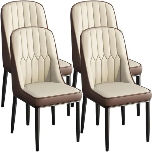 Miniatura 30 de YVYKFZD Juego de 2/4 sillas de comedor, sillas de cocina con respaldo y patas de metal, silla de comedor de piel sintética, silla auxiliar cómoda