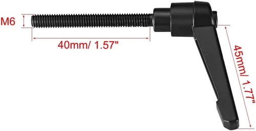 Miniatura 3 de uxcell Mango M6 x 1.575 in Palanca de sujeción ajustable Rosca Botón de trinquete macho roscado Perillas de tornillo de liberación rápida Pernos