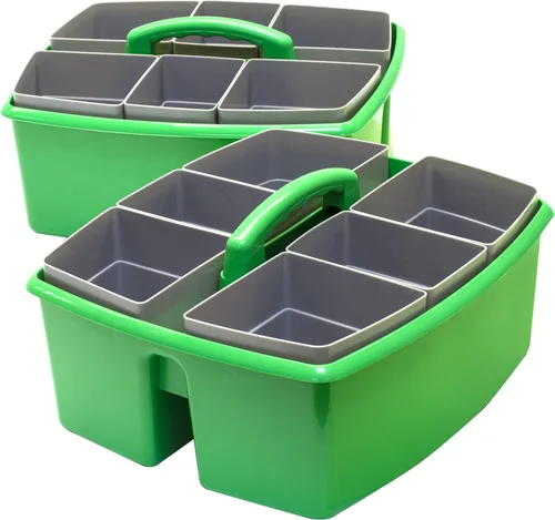 Miniatura 2 de Storex, clasificador grande para manualidades para salón de clases con tazas, 13 x 11 x 6.575 pulgadas, verde, caja de 2 unidades (00983A02C)