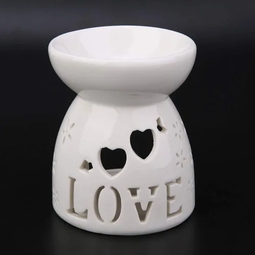 Miniatura 6 de AUNMAS Candelabro blanco con fragancia de cerámica, lámpara de noche, esencia, aceite, incienso, aromaterapia, estufa para decoración del hogar