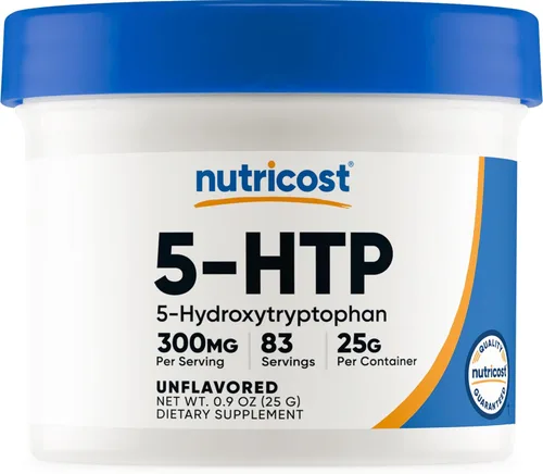 Nutricost 5-HTP Polvo 0.88 oz (300mg por porción), sin gluten y sin OMG, puro 5-htp