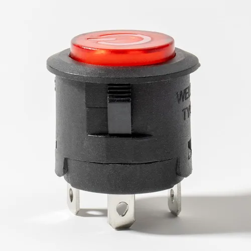 Miniatura 6 de WEELYE - 2 piezas de automóvil de parachoques de 6 V 12 V con botón de encendido circular rojo, interruptor de arranque eléctrico para niños, piezas