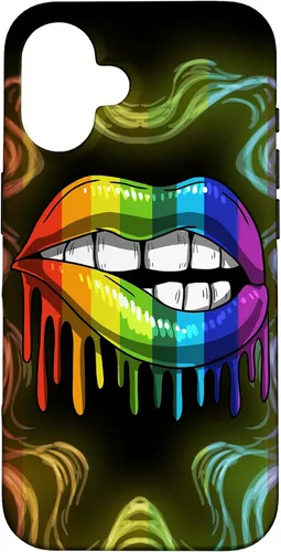 Miniatura 32 de Rainbow Lip Drip Lesbiana Gay Pride Bisexual Transgénero LGBT Funda para iPhone 17