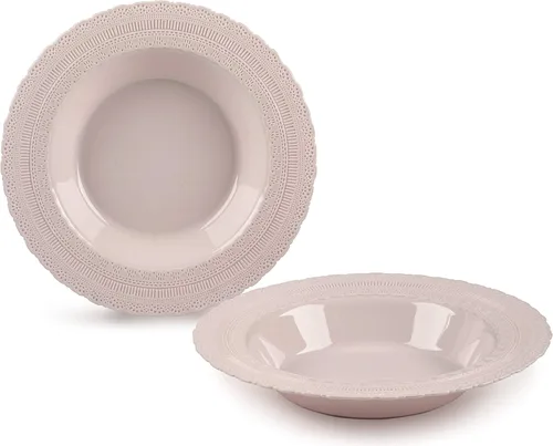 Miniatura 10 de Paquete de 240 platos, platos desechables de plástico extra pesados para fiesta de boda vintage (plato llano de 11 pulgadas, blanco castillo)