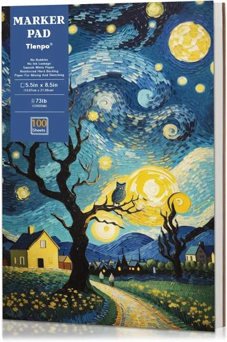 Miniatura 10 de Tlenpo Bloc de papel de acuarela, 8.5 x 5.5 pulgadas, 110 libras/230 gsm, 50 hojas, libro de papel de dibujo para pintura de artista, suministros