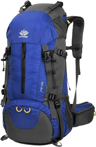 WoneNice Mochila de senderismo impermeable de 50L (45+5) - Mochila deportiva al aire libre con cubierta de lluvia Sapphire Blue