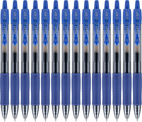 Bolígrafos Pilot G2 Premium de tinta gel, punta fina de 0.7 mm, color azul, punta fina, paquete de 14 - Ideales para la escuela, para llevar un