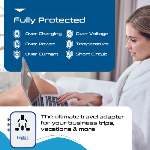 Miniatura 8 de Adaptador de conexión universal a tierra Ceptics All in One Adapter/ W USB Blanco