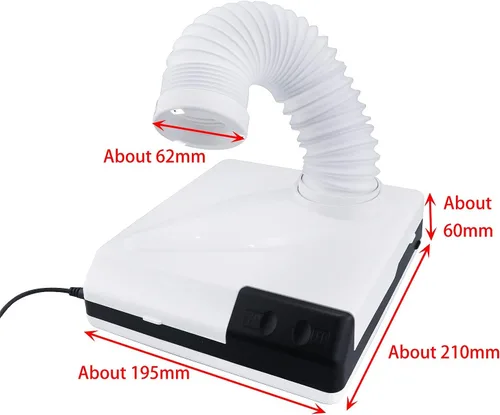 Miniatura 2 de 60 W colector de polvo ventilador aspirador potente laboratorio dental arte manicura polvo limpieza herramienta