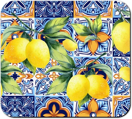 Miniatura 16 de Tapete de secado de platos para encimera de cocina 20x12 pulgadas, tapete de secado rápido de platos lavable, tapete de drenaje absorbente con Limón