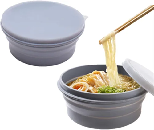 Miniatura 9 de IYYI ME.FAM - Cuenco plegable de silicona con tapa, cuenco de viaje plegable de 27.1 fl oz para camping, senderismo, resistente al calor