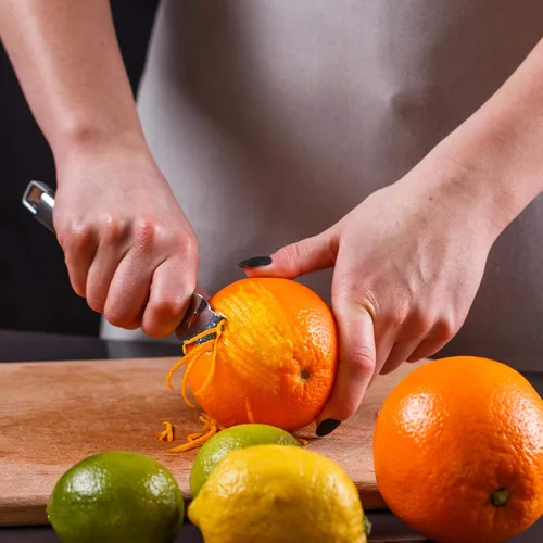 Miniatura 3 de Mudder 4 piezas de rallador de limón, pelador de naranja de acero inoxidable para cócteles, pelador de torsión de limón con cuchillo de canal