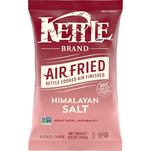 Kettle Brand Papas fritas, chips de sal del Himalaya fritas al aire, bolsa de 6.5 onzas
