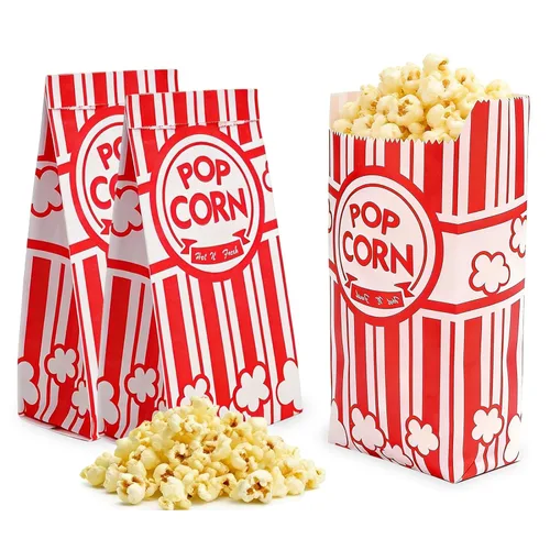 Homrelaxy 110 bolsas de papel para palomitas de maíz, bolsas de palomitas de maíz de 1 onza para porciones individuales, mangas de maíz a granel