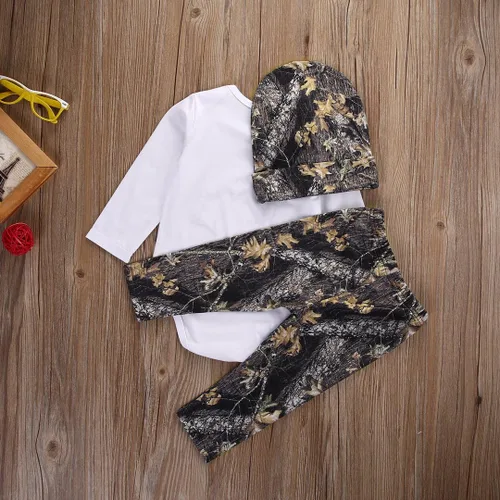 Miniatura 5 de Conjunto de ropa de manga larga con letras de ciervo para recién nacidos y niños