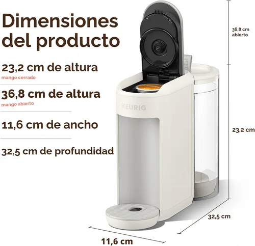 Miniatura 8 de Keurig K-Mini Mate Plus - Cafetera de cápsulas K-Cup de una sola porción, compacta, 3 tamaños de taza, con características de botón fuerte, depósito