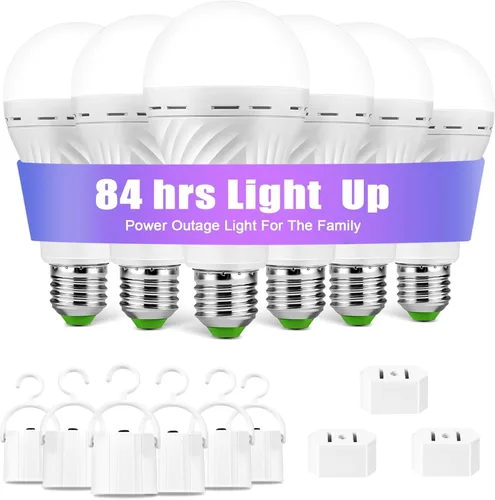 Miniatura 7 de Bombilla de luz de emergencia recargable, permanece encendida durante fallas de energía, bombillas LED de 1500 mAh, 12 W, 60 W equivalentes