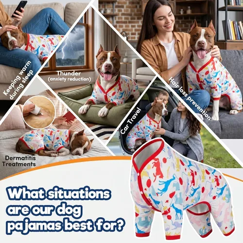 Miniatura 4 de LovinPet Pijama gigante para perros grandes, camisa de recuperación quirúrgica para perros grandes, pijamas para mascotas para perros, para dejar