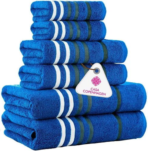 Miniatura 96 de CASA COPENHAGEN Solitaire Juego de 6 toallas - Negro, 600 GSM 2 toallas de baño 2 toallas de mano 2 toallitas, diseñadas en Dinamarca, hechas