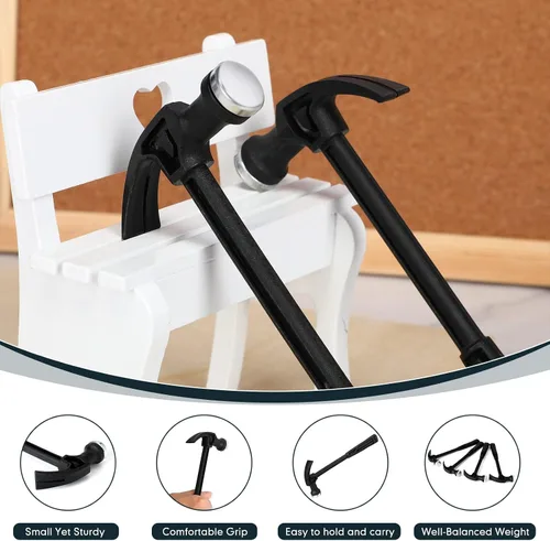 Miniatura 4 de WILLBOND 30 piezas de mini martillo de plástico de 7.3 pulgadas de seguridad para niños, adecuado para bricolaje, carpintería, decoración