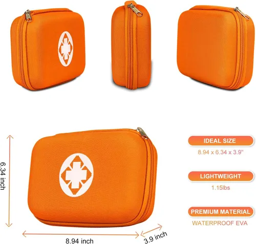 Miniatura 3 de Kit de primeros auxilios para automóvil de 276 piezas, tamaño de viaje, para viajes de negocios, kit compacto de primeros auxilios de emergencia
