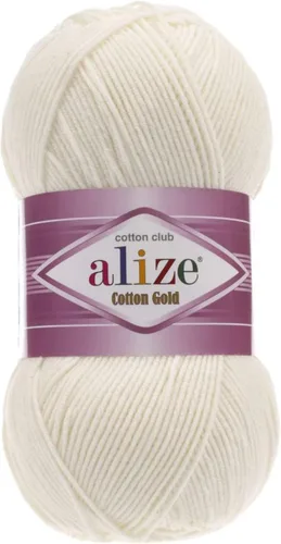 Miniatura 44 de 55% algodón 45% acrílico Alize Cotton Gold Yarn 1 madeja/bola 3.53 oz 360 yardas (1-crema)