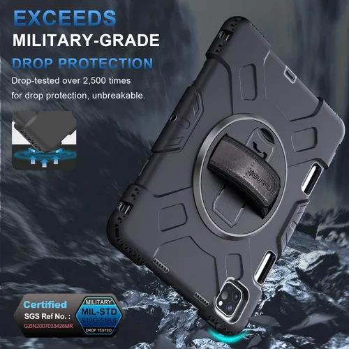 Miniatura 4 de SUPFIVES Funda para iPad Pro de 11 pulgadas (4ª generación), de silicona a prueba de golpes, de grado militar, para iPad Pro 11 de 4ª/3ª/2ª Negro