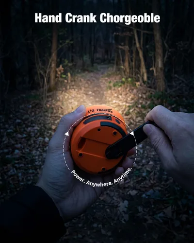 Miniatura 3 de THORFIRE - Linterna de campamento de manivela de mano, 2 unidades, luz LED plegable 2 en 1 recargable por USB, supervivencia de emergencia por