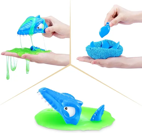 Miniatura 4 de Smashers Dino Island Mini T-Rex Battles Playset (Red Dino) por ZURU Juguetes de batalla de dinosaurios Dispara fuegos Coleccionables Sorpresa