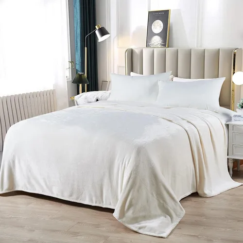 Miniatura 10 de Manta de cama individual de franela de color sólido con bolsa de almacenamiento, portátil, de lujo, suave, ligera, transpirable, para todas las Azul