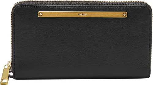 Miniatura 2 de Fossil Liza - Cartera de cuero con cremallera alrededor para mujer con correa retráctil para la muñeca, Negro