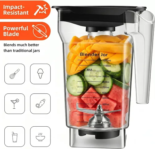 Miniatura 5 de Tarro de repuesto de 75 onzas compatible con licuadora Blendtec, jarra de contenedor que se adapta a todos los modelos de consumo y comerciales