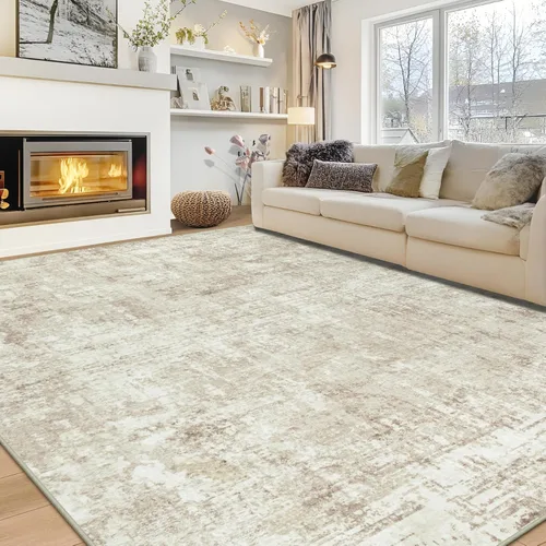 Miniatura 25 de Alfombra lavable de 4 x 6 pies para sala de estar, alfombra grande moderna para comedor y dormitorio, antideslizante, pelo bajo, 4 x 6 pulgadas
