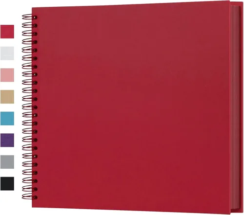 Miniatura 12 de potricher Álbum de scrapbook DIY de 10 x 10 pulgadas, 80 páginas de papel kraft grueso negro en blanco, libro de recuerdos para bodas y aniversarios