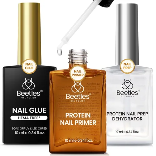 Miniatura 18 de beetles Gel Polish Pegamento para uñas de gel 9 en 1 para puntas de uñas acrílicas transparentes, pegamento para uñas con brocha súper fuerte