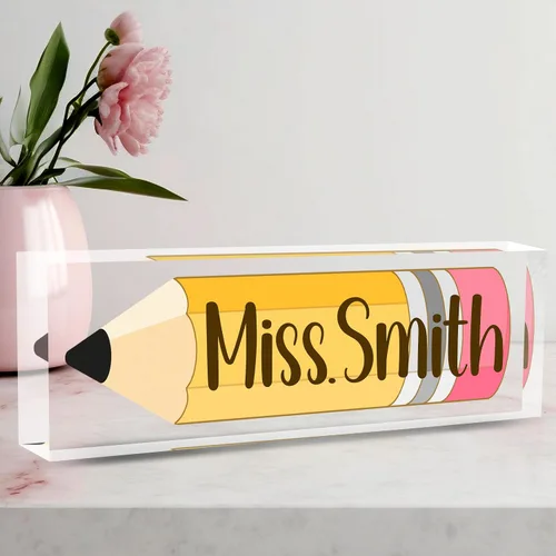Miniatura 18 de Placa de Nombre Personalizada a Criterio, Placa de Escritorio de Acrílico, Decoración de Oficina para Mujeres y Hombres, Regalos de Agradecimiento