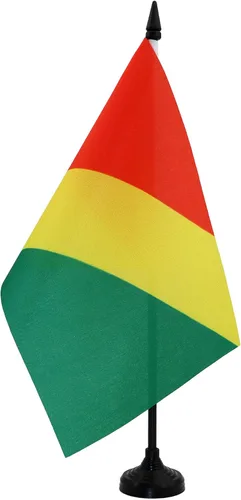 Miniatura 287 de AZ FLAG Sierra Leone Bandera de mesa 5'' x 8'' - Bandera de escritorio de Sierra Leona 21 x 14 cm - Bastón y base de plástico negro